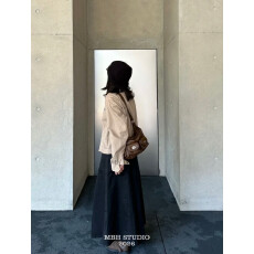 批发【MBH】机车风植鞣牛皮双口袋邮差包大容量甜酷单肩包