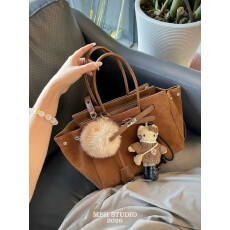 批发磨砂牛皮显贵翅膀包氛围感大容量通勤托特包手提包(不含挂件)