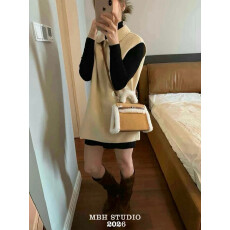 批发磨砂牛皮拼羊羔毛凯莉包真皮锁扣时尚百搭斜挎手提包(配肩带)