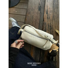 批发白胖子吐司包头层牛皮糯叽叽纯色笔筒包百搭斜挎单肩包(配肩带)