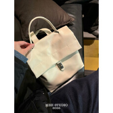 批发【MBH】头层植鞣牛皮百搭旅游背包翻盖锁扣双肩包