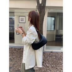 批发【MBH】头层牛皮月牙包hobo腋下包女通勤真皮斜挎单肩包(配肩带)