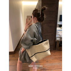 '自带松弛感棉麻托特包慵懒风大容量小众百搭通勤休闲单肩包