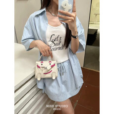 MBH千禧娃娃头层牛皮迷你凯莉包可爱单肩斜挎手提包配肩带