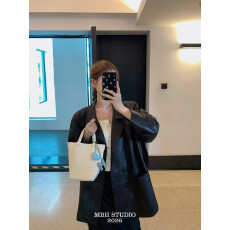 小众头层牛皮水桶包软皮简约百搭菜篮子手提包配收纳袋