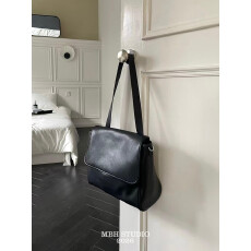 文艺复古头层牛皮翻盖邮差包真皮托特包简约通勤单肩包配肩带