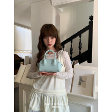 MBH泡芙小奶包韩系百搭ins保龄球包春夏斜挎手提包配肩带