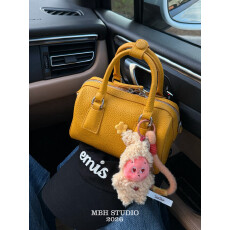 MBH春夏极简风头层牛皮波士顿包小众设计手提包