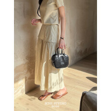 MBH韩系ins小众亮色小方包多巴胺真皮手提包