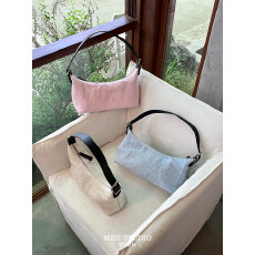 MBH棉麻配牛皮hobo包夏日松弛质感休闲单肩手提包配肩带