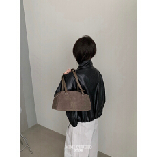 批发【MBH】真皮麂皮秋冬<b class='q'>复古</b>法棍包腋下单肩包