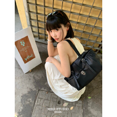 批发【MBH】裘真植鞣牛皮职场通勤公文包大容量简约百搭单肩包