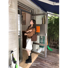 原价226.60! 手工货！MBH编织大号手机包复古磨砂牛皮单肩包