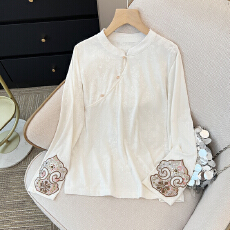 批发<b class='q'>实拍</b> 新中式国风<b class='q'>T</b><b class='q'>恤</b>女2025新款圆领宽松百搭内搭打底衫