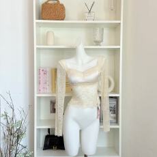 批发Lattitude/杨小鹭 塞浦路斯蝶梦 多种蕾丝拼接美背高弹打底衫