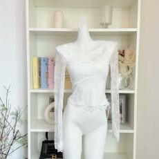 批发OYFF凡凡【塞纳花房】法式设计感浮雕蕾丝V领<b class='q'>衬衫女</b>收腰修身上衣