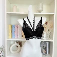 批发龙心2.0升级厚款法式纯欲挂脖蕾丝内搭内衣女小胸聚拢无钢圈文胸