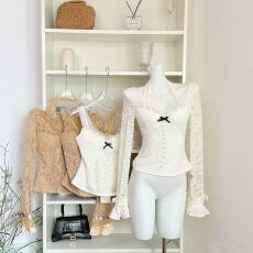 批发Lazy Didi天鹅缪斯 200g绒面里布提花立体蕾丝上衣加绒蛋糕长纱裙