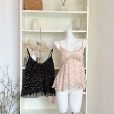 批发oker章壳儿正品2026春新款显瘦<b class='q'>百搭</b>外穿可调节V领碎花吊带背心 女