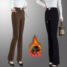 批发2025年新款秋冬款<b class='q'>中年</b>妈妈加绒加厚款休闲裤女抽绳松紧腰时尚<b class='q'>女裤</b>