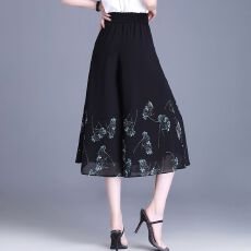 批发<b class='q'>雪纺</b>阔腿裤七分裤女2026夏季新款高腰显瘦宽松垂感休闲裤大码裙裤