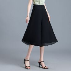 批发夏季洋气裙裤七分裤2026年高腰新款薄款宽松印花<b class='q'>雪纺</b>阔裤裙裤子