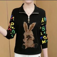 批发高贵烫钻立领<b class='q'>上衣</b>女2026春秋季新款中年<b class='q'>妈妈装</b>宽松显瘦时尚卫衣女