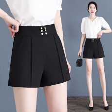 批发春夏季黑色阔腿西装短裤女2026年新款外穿<b class='q'>裤子</b>高腰宽松气质休闲裤