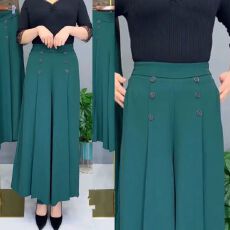 批发2026夏季宽松薄款裙裤女中年妈妈裤垂坠感高档显气质抗皱阔腿<b class='q'>裤子</b>