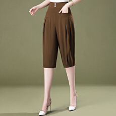 批发夏季冰丝<b class='q'>七分裤</b>女2026薄款新款<b class='q'>哈伦</b>裤白色裤子灯笼裤女裤中裤马裤