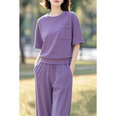 批发时尚运动服套装女2026夏季新款韩版洋气休闲<b class='q'>妈妈</b>装显瘦遮肉两件套