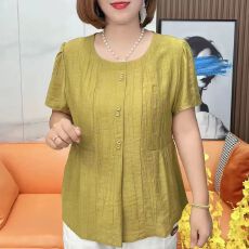 批发2026新款中年妈妈夏<b class='q'>中老年女装</b>洋气套头短袖t恤上衣小衫休闲宽松