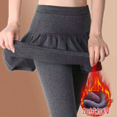 批发280克罗纹德绒冬季新款<b class='q'>韩版</b>百褶裙假两件打底裙<b class='q'>打底裤</b>保暖裤