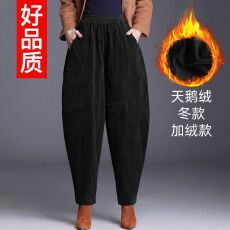 批发加绒/不加绒灯芯绒裤子2026年冬季新款灯笼裤宽松大码显瘦<b class='q'>哈伦裤</b>