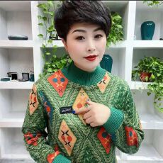 批发秋装长袖减龄<b class='q'>妈妈装</b>洋气加绒打底衫新款时尚宽松弹力T恤大码上衣