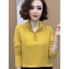 批发洋气纯色半拉链卫衣女款秋冬新款<b class='q'>妈妈</b>装时尚休闲减龄德绒打底上衣