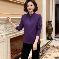 批发<b class='q'>妈妈</b>装德绒时尚洋气百搭拉链开衫2026秋冬新款长袖减龄气质上衣女