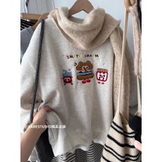 批发华棉复合-薄款/加绒 秋冬装加绒圆领卫衣<b class='q'>女</b>印花<b class='q'>宝宝</b>绒