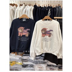 批发华棉复合-薄款/加绒 秋冬装加绒圆领卫衣<b class='q'>女</b>印花<b class='q'>宝宝</b>绒