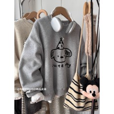 批发华棉复合-薄款/加绒 秋冬装加绒圆领卫衣<b class='q'>女</b>印花<b class='q'>宝宝</b>绒