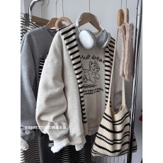 批发华棉复合-薄款/加绒 秋冬装加绒圆领卫衣<b class='q'>女</b>印花<b class='q'>宝宝</b>绒