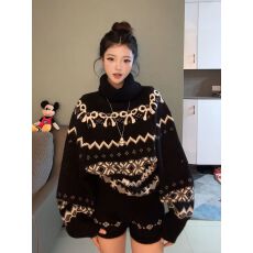 批发三根绵羊绒】休闲套装女秋冬费尔岛针织衫毛衣外套<b class='q'>短裤</b>两件套