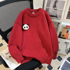 批发实拍毛衣600克特大码M-4XL300斤秋冬宽松圆领针织男女同款