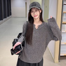 批发实拍<b class='q'>大码</b>女装240克抓毛长袖<b class='q'>t</b><b class='q'>恤</b>打底衫男薄纯色肌理感春秋韩版上衣