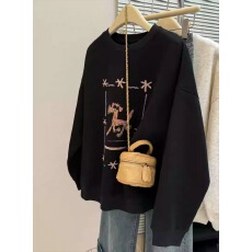 批发华棉复合-薄款/加绒 秋冬装加绒圆领卫衣女印花<b class='q'>宝宝</b>绒