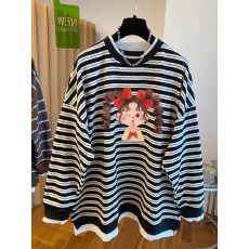 批发双纱色织条240克】特大码300斤后包领秋季条纹假两件<b class='q'>卫衣</b>