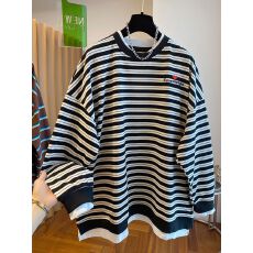 批发双纱色织条240克】特大码300斤后包领秋季条纹假两件<b class='q'>卫衣</b>