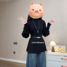 批发大码女装黑色半高领灯笼袖针织衫毛衣秋冬新款胖mm内搭打底衫上衣