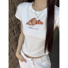 批发40支纯棉220克 92%棉8%氨纶 正肩短袖<b class='q'>T</b><b class='q'>恤</b>女<b class='q'>印花</b>