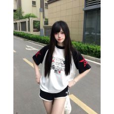 批发#刺绣+印花【19支220克纯棉】短袖T恤男女